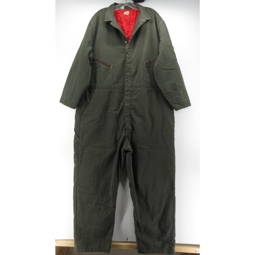 VINTAGE Wrangler Bell Coveralls XXL Green Duck Canvas Workwear 70s *